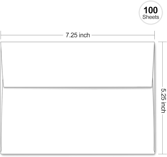 A7 White Self Seal Envelopes 100 Pack, Goefun Printable Envelopes - Image 2