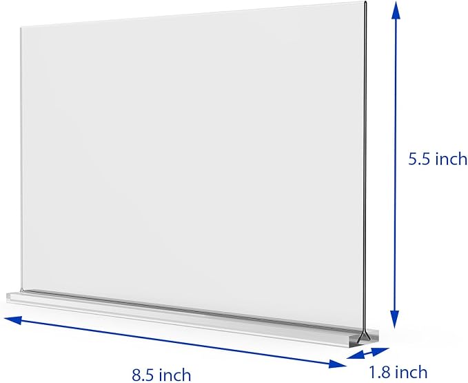 newnewshow Acrylic Sign Holder 8.5x5.5 Inch 3 Pack Horizontal T Shape - Image 2