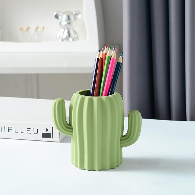 Silicone Pen Holder Cactus Cute Pencil Holder Cup Pot - Image 4