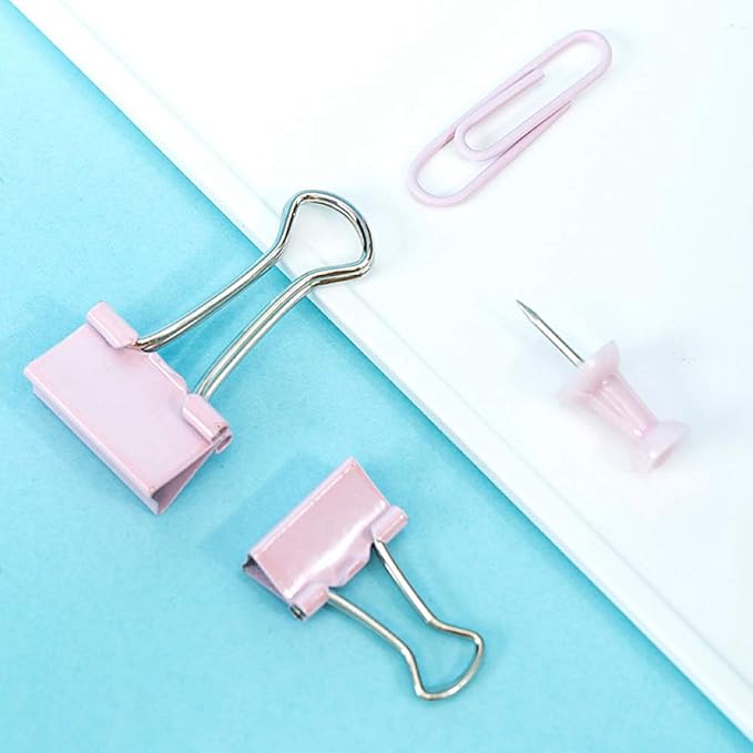 Paper Binder and Clips Set, Metal Assorted Sized Binders - Image 4