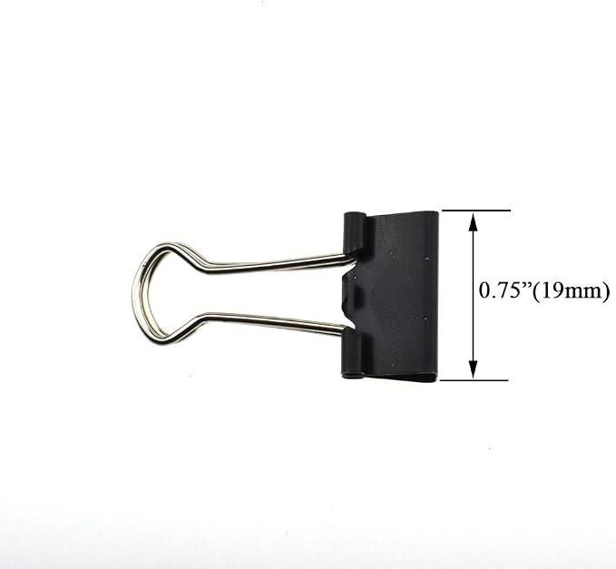 HAHIYO Binder Clips Paper Clamps Spring Steel Sturdy Small 0.75 inches Width - Image 2