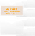 30 PCS Clear Adhesive Pockets, 3.7" x 2.3" Plastic Index Card Holder Labels by Kyuionty