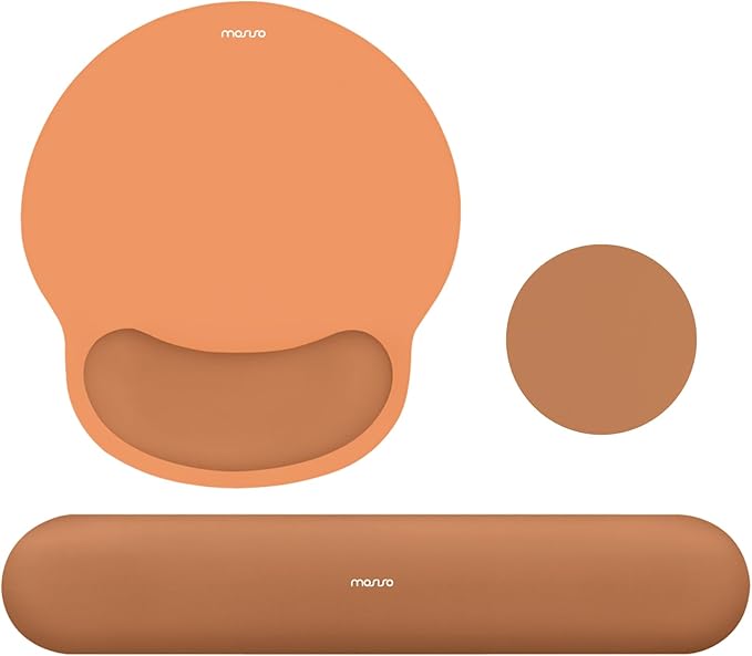 MOSISO Wrist Rest Support for Mouse Pad&Keyboard Set, Circle Curved Ergonomic by MOSISO