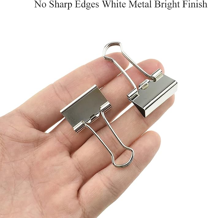 HAHIYO Binder Clips Paper Clamps Spring Steel Sturdy 0.98 inches Width 0.31 - Image 6