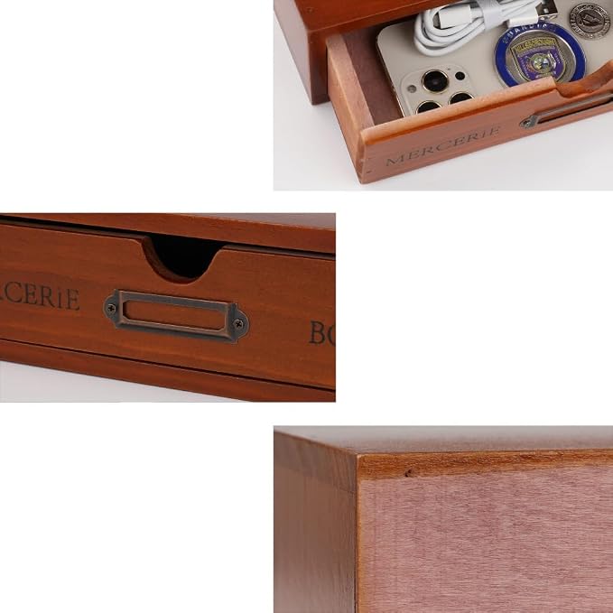 Wooden Storage Box Apothecary Drawers Vintage Wooden Drawers Wood Desktop - Image 6