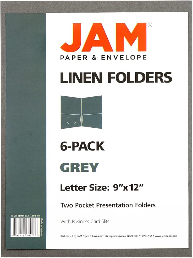 JAM PAPER Two Pocket Textured Linen Presentation Folders - Image 6