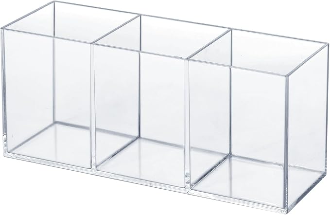 elysolpluv Clear Acrylic Silverware & Pen Organizer Caddy, Transparent Plastic by elysolpluv
