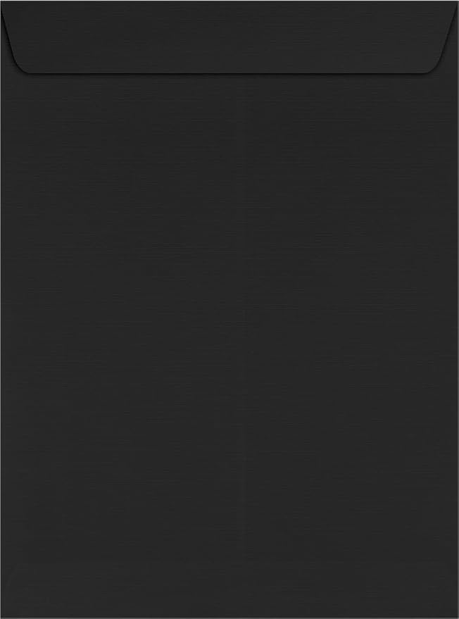LUXPaper 9 x 12 Open End Envelopes | Peel & Press | Black Linen | 80lb. Text | - Image 2
