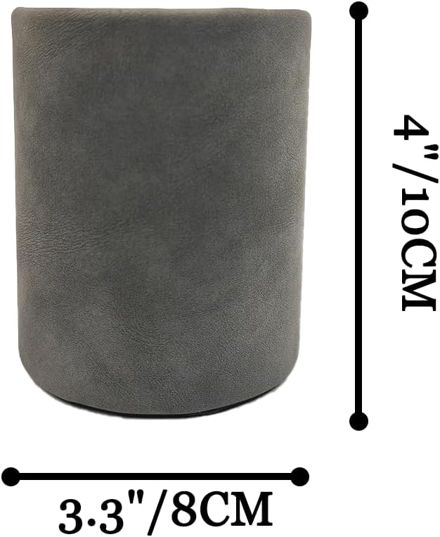 Leather Pen Holder, Dark Gray Pencil Holder, Desktop Elegant Pen Holder - Image 4
