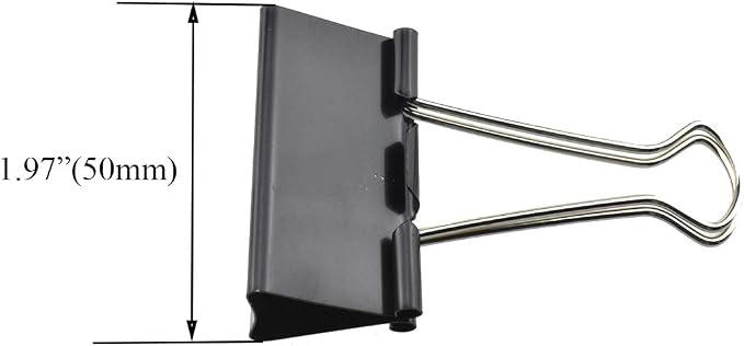 HAHIYO Binder Clips Paper Clamps Spring Steel Sturdy Large 1.97 inches Width - Image 2