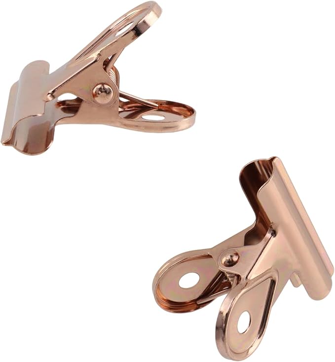 Xiaoyztan Mini Clips, 40mm Wide Rose Gold Bulldog Clips Paper Clip Binder Bull - Image 4