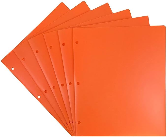 JAM PAPER Heavy Duty Plastic 3 Hole Punch Pocket Folders - Image 3