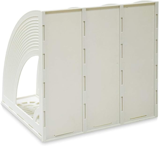 SAYEEC Magazine File Holders 3 Compartment Binder Stand Gray Magazine Storage - Image 5