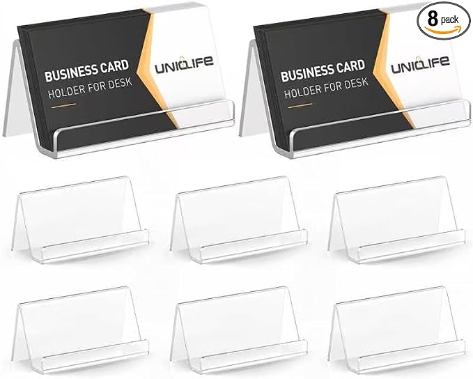 Uniclife 8 Pack Acrylic Business Card Holder by UnicLife
