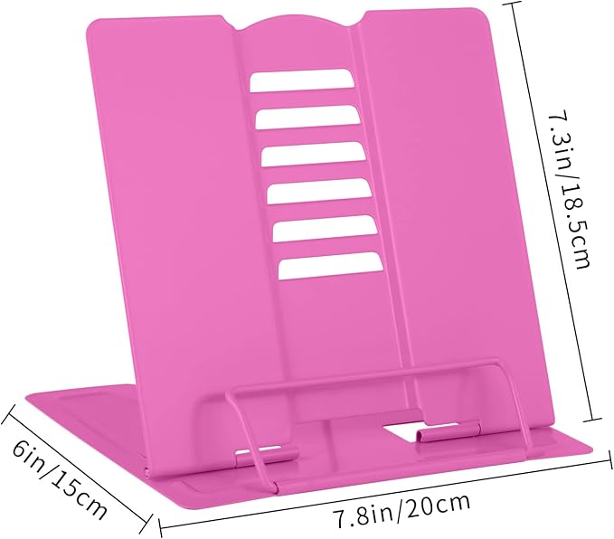 MSDADA Desk Book Stand Metal Reading Rest Book Holder Adjustable Cookbook - Image 2