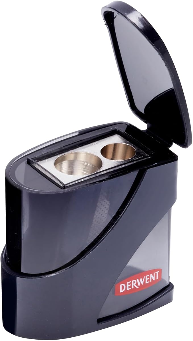Derwent Twin Hole Pencil Sharpener, 11.5mm & 8.25mm by Derwent