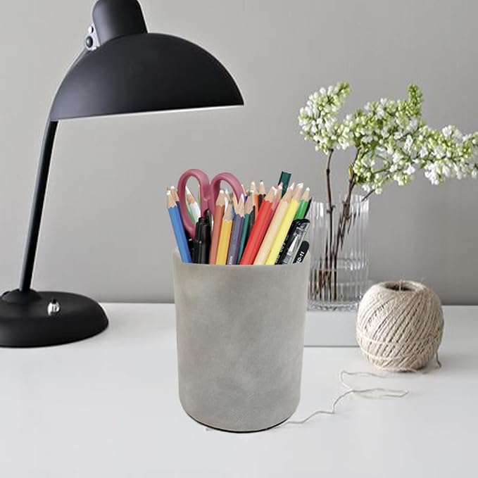 Pen Pencil Holder Cup Container Leather Desk Organizer Stand Decor Brush - Image 6