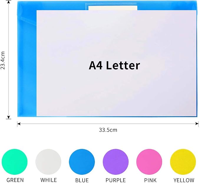 36 Pack Plastic Poly Filing Envelopes, 6 Assorted Color - Image 5