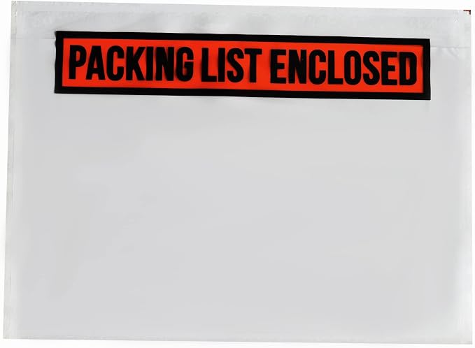 100 PCS 7.5"x 5.5" Clear Self-Adhesive Packing List Envelopes by INSAFEPACK