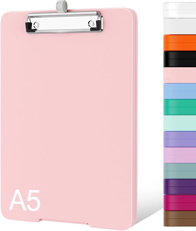 Piasoenc Small Clipboard with Storage, Clip Board with Pen Holder, School & by Piasoenc