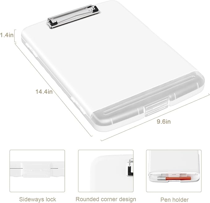 Piasoenc Clipboard with Storage, 8.5 x 11 Organization Box with Pen Holder and - Image 3