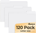 SUNEE File Folders, 120 Pack Manilla Folders 8.5 x 11, 1/3 Cut Tab by SUNEE