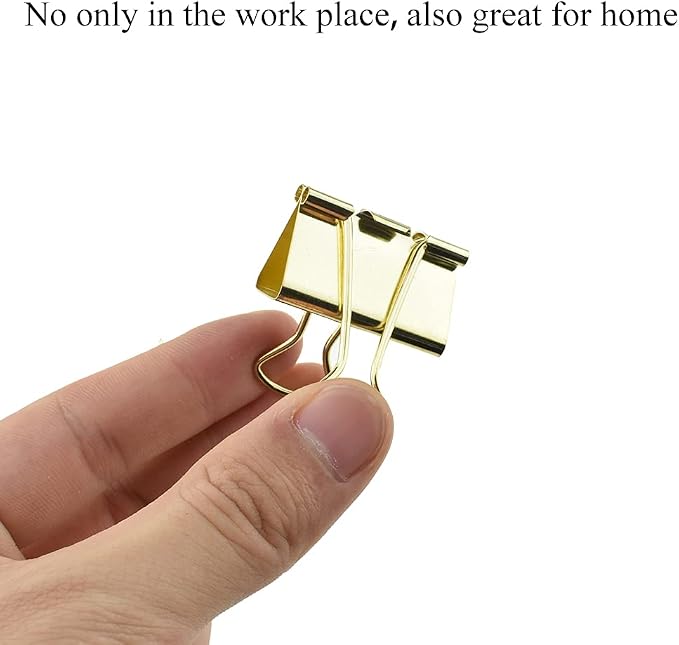 HAHIYO Binder Clips Paper Clamps Spring Steel Sturdy Medium 1.26 inches Width - Image 5