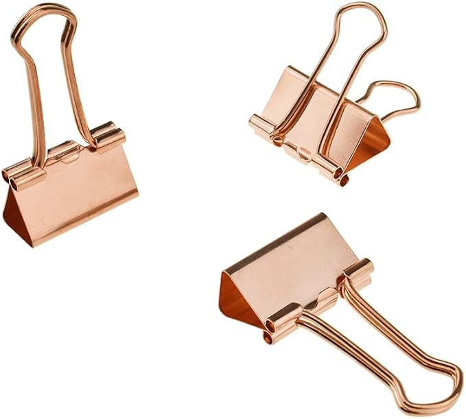 HAHIYO Binder Clips Paper Clamp Spring Steel Sturdy Medium 1.26 inch Width 0.39 by HAHIYO