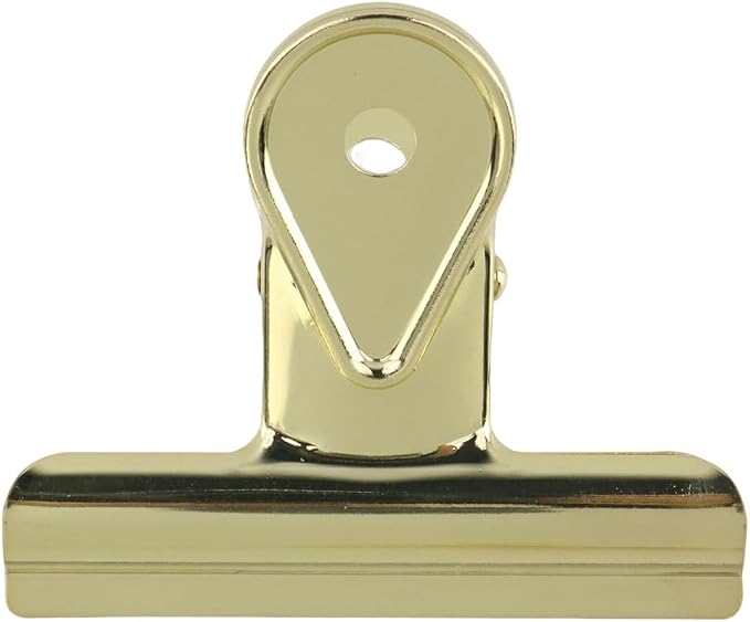 Xiaoyztan Mini Clips, 65mm Wide Gold Bulldog Clips Paper Clip Binder Bull Clip - Image 2