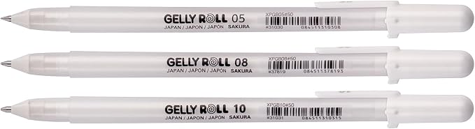 SAKURA Gelly Roll Basic White Gel Pen Set of 3, Drawing & Crafts - Image 5