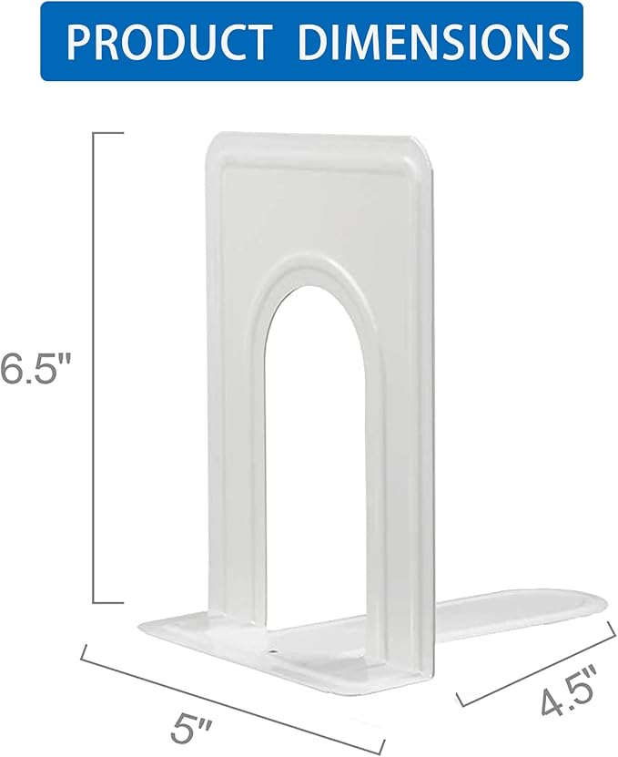 Metal Bookends for Home Office, Book Shelf Holder Home Decorative, Book Ends - Image 6