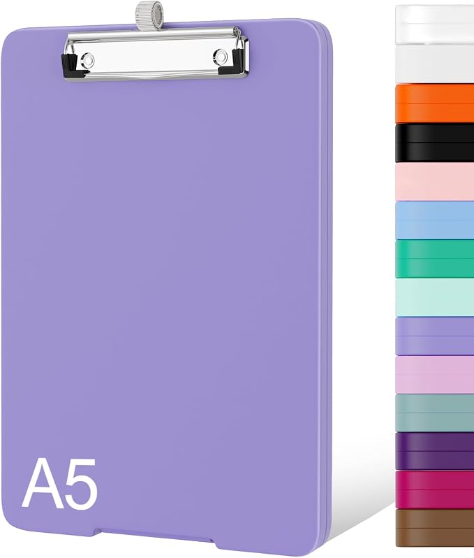 Piasoenc Small Clipboard with Storage, Clip Board with Pen Holder, School & by Piasoenc