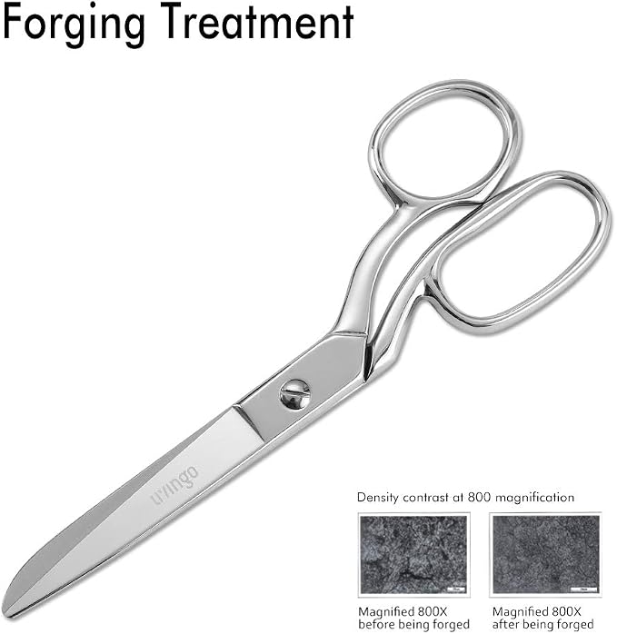 LIVINGO 8" Professional Heavy Duty Tailor Fabric Scissors, Dressmaker Sewing - Image 3