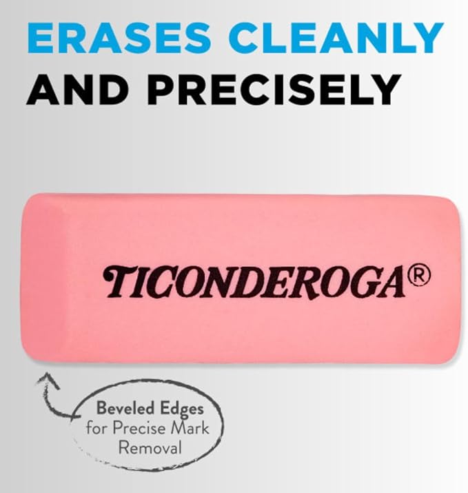 Ticonderoga Wedge Erasers, 12 Packs, 60 Erasers Total - Image 7