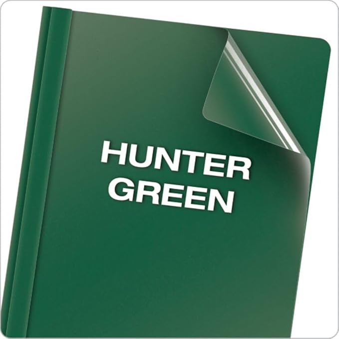 Oxford Clear Front Report Covers, Letter Size, Hunter Green, 25 per Box - Image 5