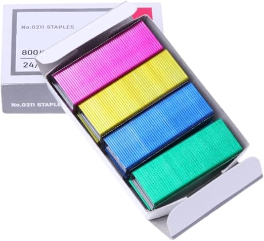 800Pcs Mini Color Staples DIY Shop Stapler Refills Standard Book Staple Mini - Image 2