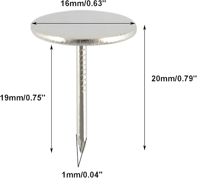 100Pcs Flat Head Upholstery Tacks Home Furniture Decor Tacks Upholstery Nails - Image 2