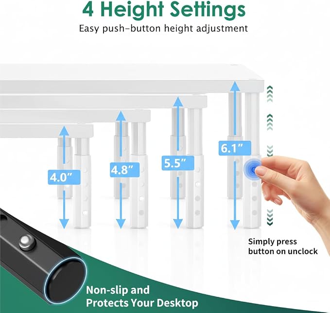 OPNICE Monitor Stand Riser for Desk, Adjustable Computer & Laptop Stand - Image 2