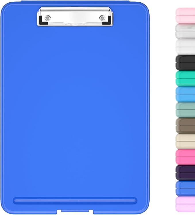 Hongri Clipboard with Storage, 8.5 x 11 Clip Board Foldable, Dark Blue | Bottom by Hongri