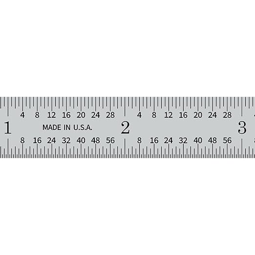 PEC Tools 12" Metal Ruler, Flexible Stainless Steel Rule, 4R Graduation - Image 3