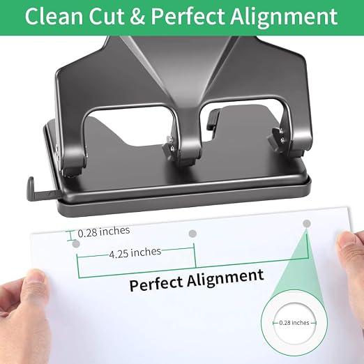 AFMAT 3 Hole Punch Heavy Duty, 40-Sheet Three Hole Punch, 50% Reduced Effort - Image 3