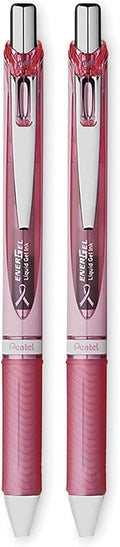 Pentel Pink BCA EnerGel Retractable Liquid Gel Pen, Medium Line, Metal Tip by PentelofAmerica