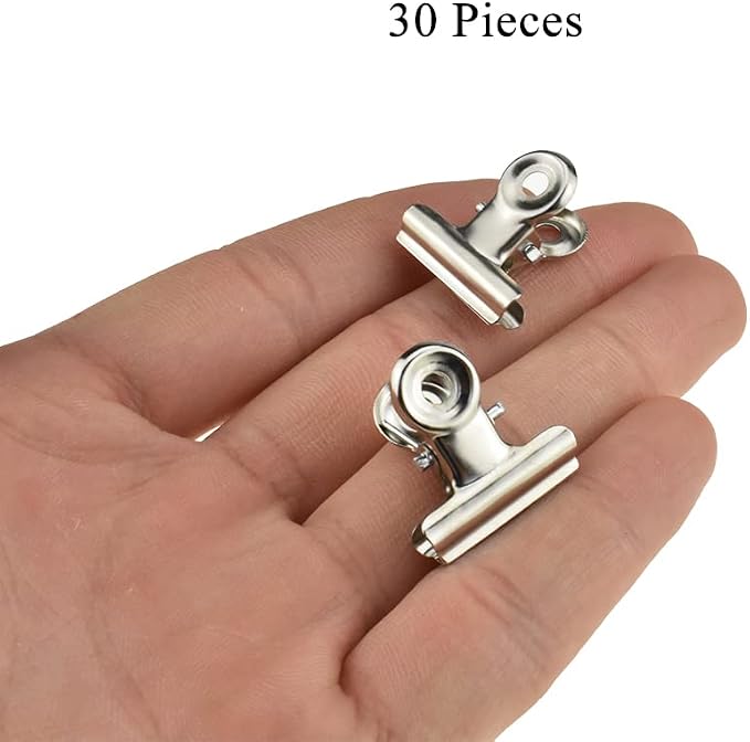 HAHIYO 0.87inch Silver Bulldog Clips Metal File Hinge Binder Clips Clamps Save - Image 5