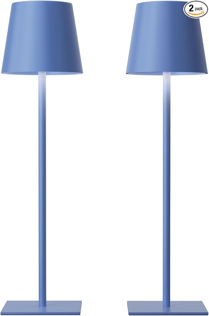 Kakanuo Navy Blue Rechargeable Table Lamp, 2 Pack Cordless Desk Lamp by KakanuoLightings