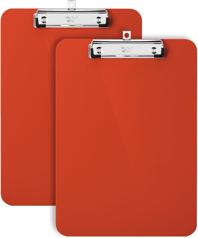 Mr. Pen- Plastic Clipboard, 12.5" x 9", 2 Pack, Clipboard Plastic | Low-Profile by MrPen