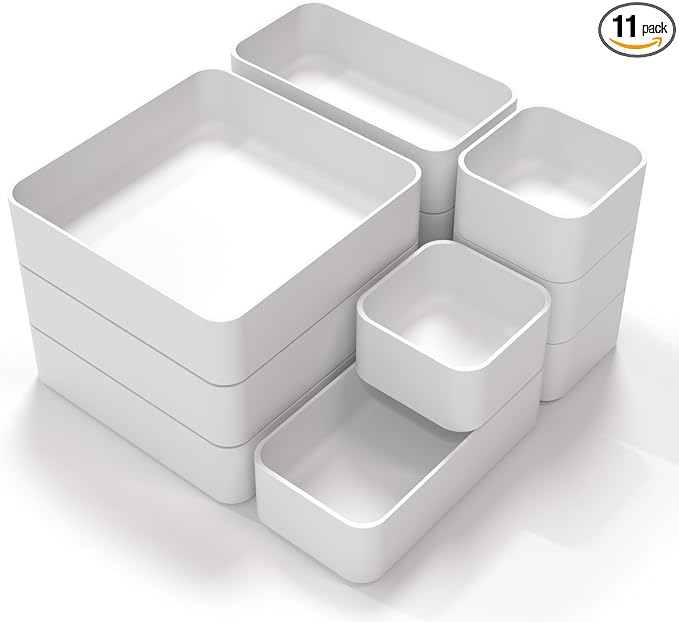 CHANCETSUI 11-Piece Stackable Drawer Organizer Set, Stationery, Utensils in by CHANCETSUI