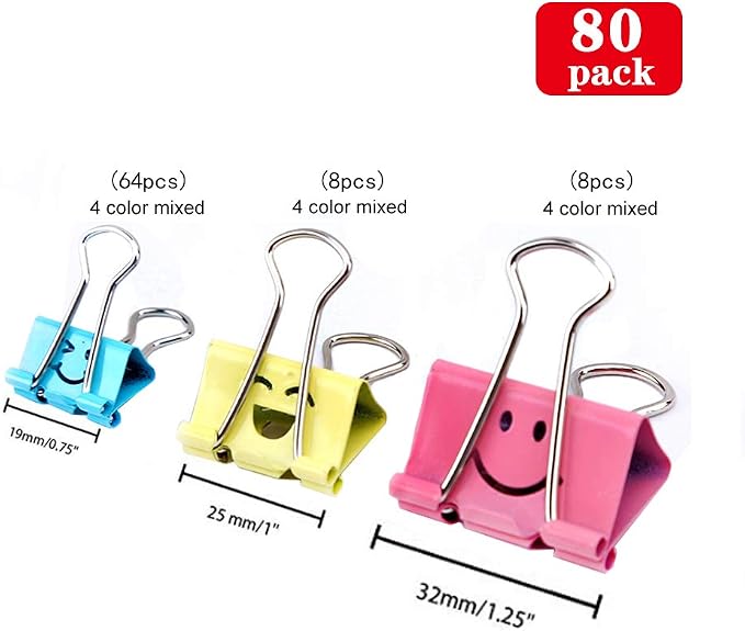 【80pack】 Binder Clips, Limque Paper Clips, Paper Clamps - Image 2