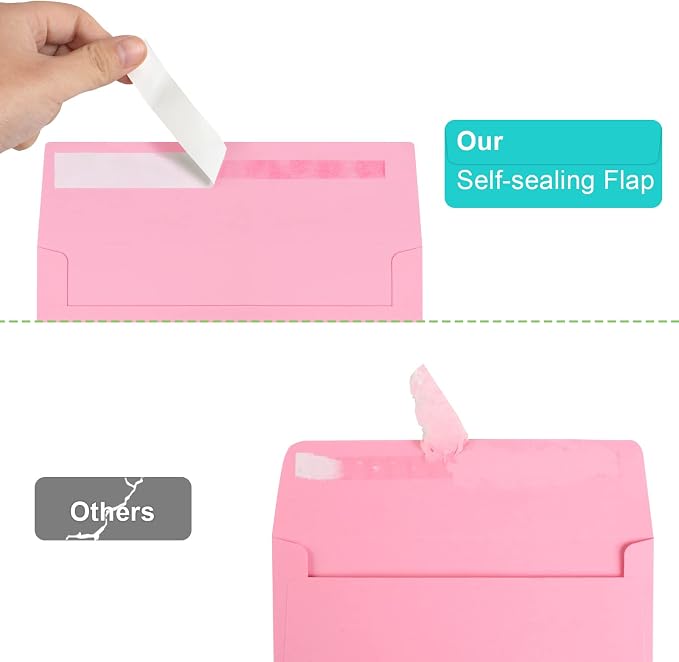 70 Packs of Invitation Envelopes, A2 Envelopes Pink Postcard - Image 3