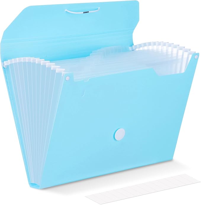 Comix Accordion File Organizer, 13 Pocket, A4/Letter Size Documents, Includes by Comix