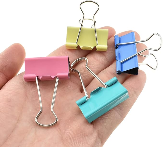 HAHIYO Binder Clips Paper Clamps Spring Steel Sturdy Medium 1.26 inches Width by HAHIYO